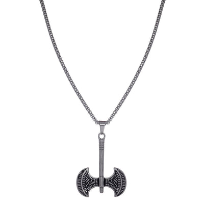 Axe pendant with steel necklace (steel 316L)