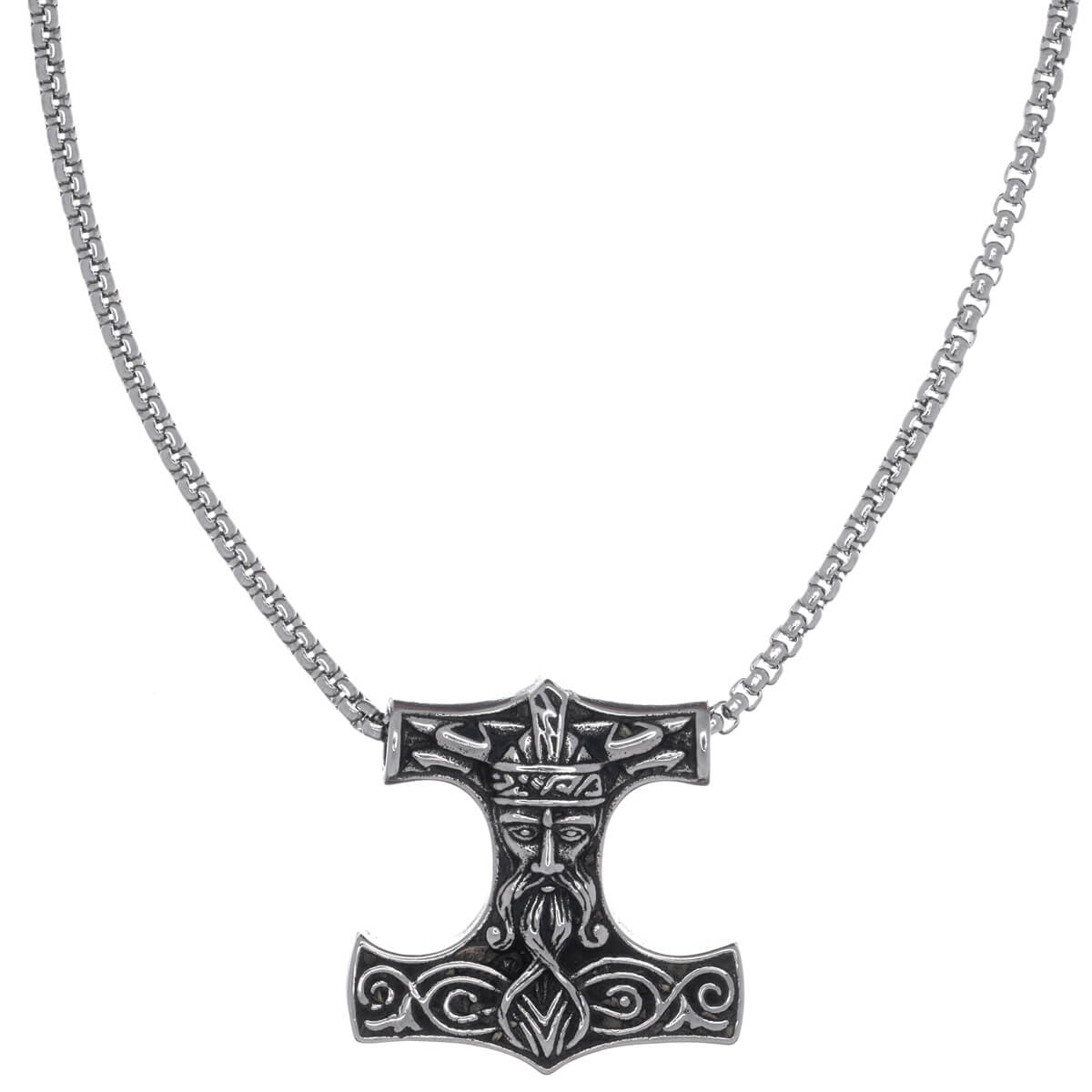 Viking themed pendant steel necklace (steel 316L)