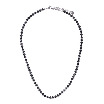 Stone bead steel necklace 40cm +5cm (Steel 316L)