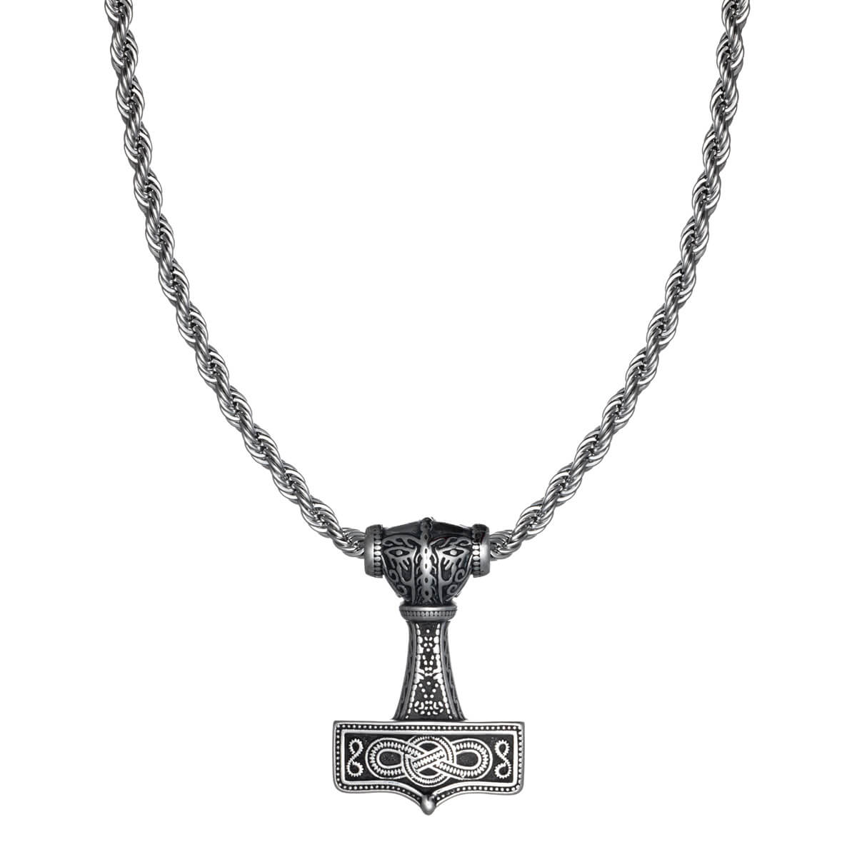 Hammer pendant necklace steel bracelet 55cm (Steel 316L)