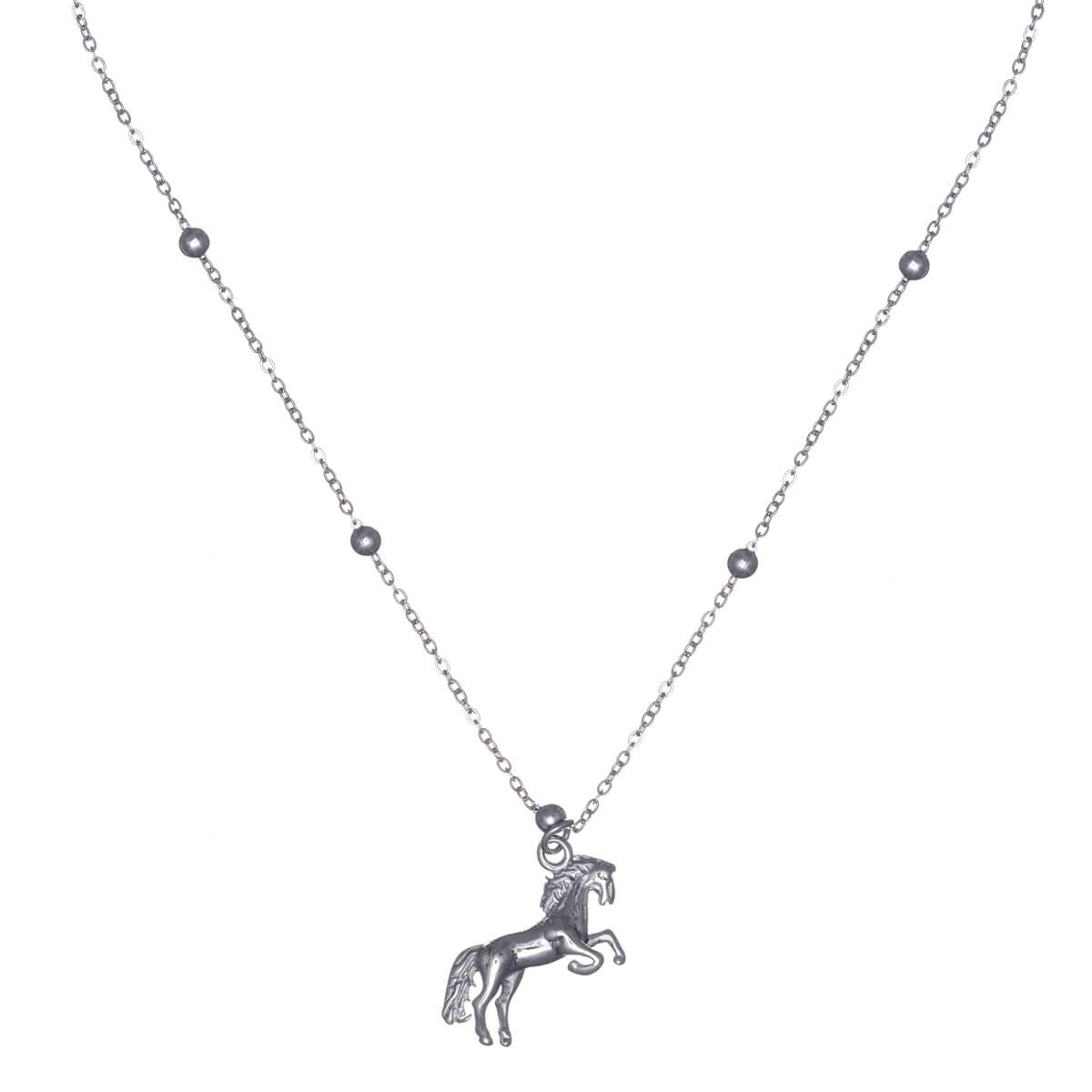 Horse pendant necklace 42cm (steel 316L)