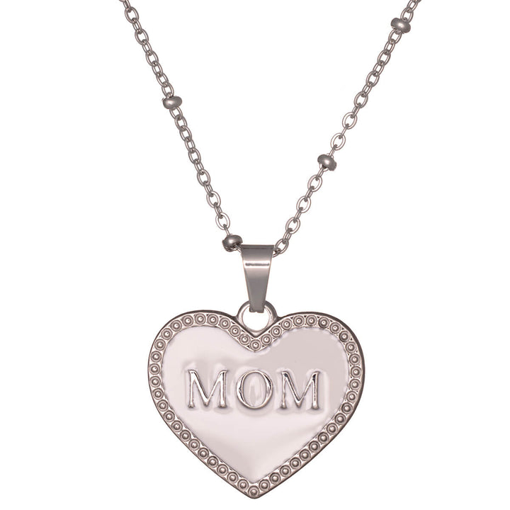 Mother of Heart pendant steel necklace 42cm (Steel 316L)