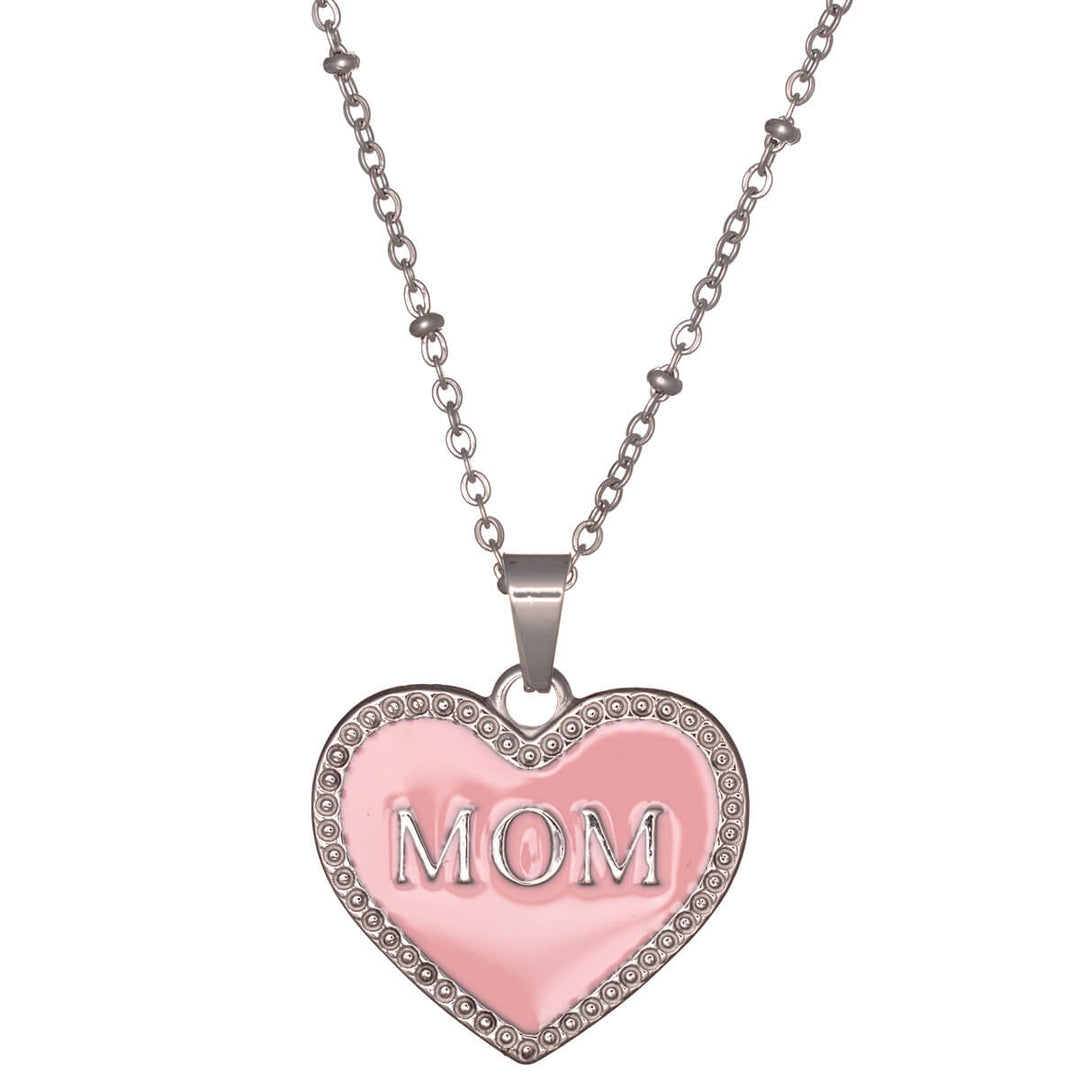 Mother of Heart pendant steel necklace 42cm (Steel 316L)