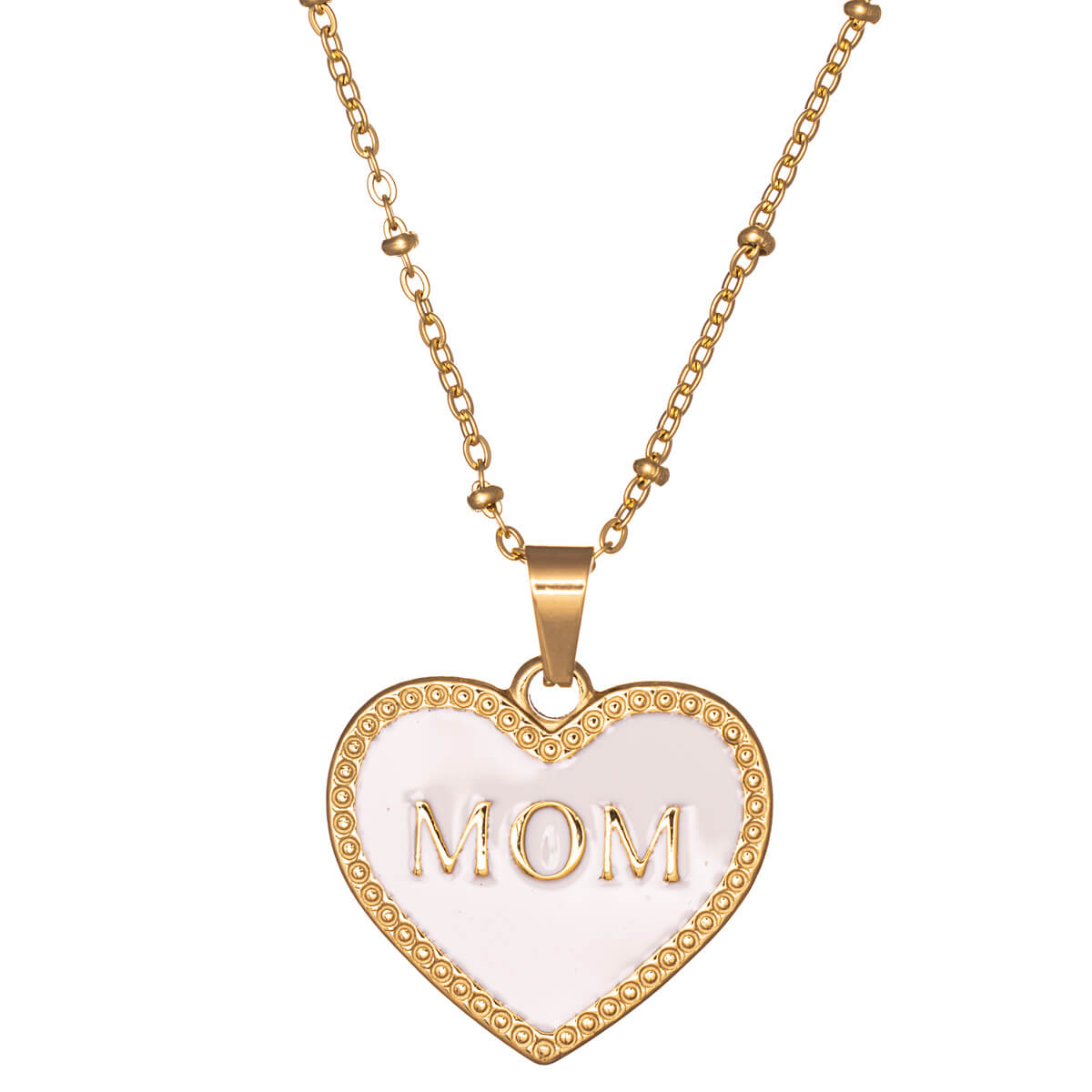 Mother of Heart pendant steel necklace 42cm (18k Steel 316L)