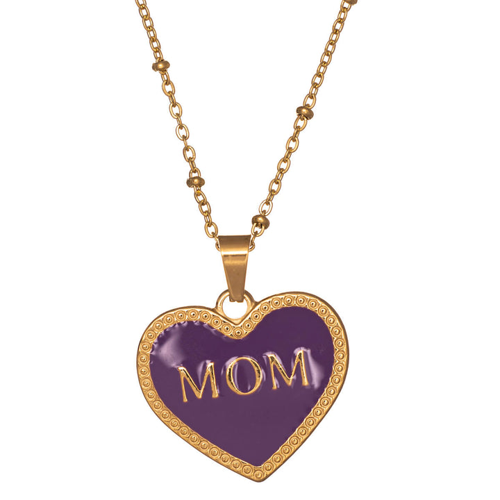 Mother of Heart pendant steel necklace 42cm (18k Steel 316L)