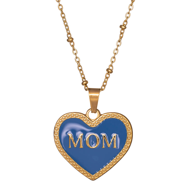 Mother of Heart pendant steel necklace 42cm (18k Steel 316L)