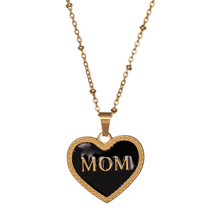 Mother of Heart pendant steel necklace 42cm (18k Steel 316L)