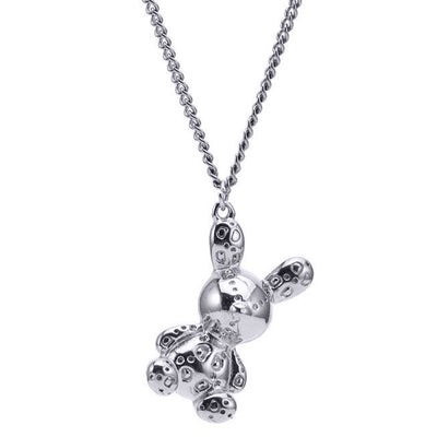 Sitting bunny pendant necklace 40cm +5cm (Steel 316L)