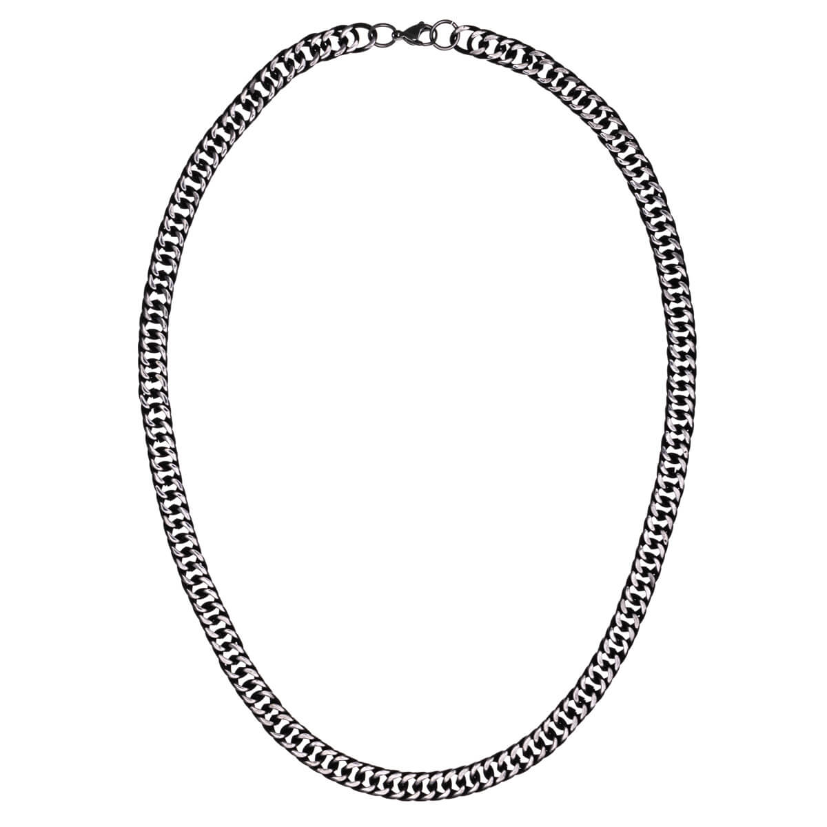 Dense armour chain dark steel necklace 8mm 55cm