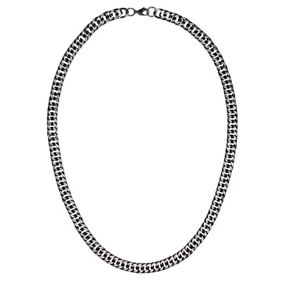 Dense armour chain dark steel necklace 8mm 55cm