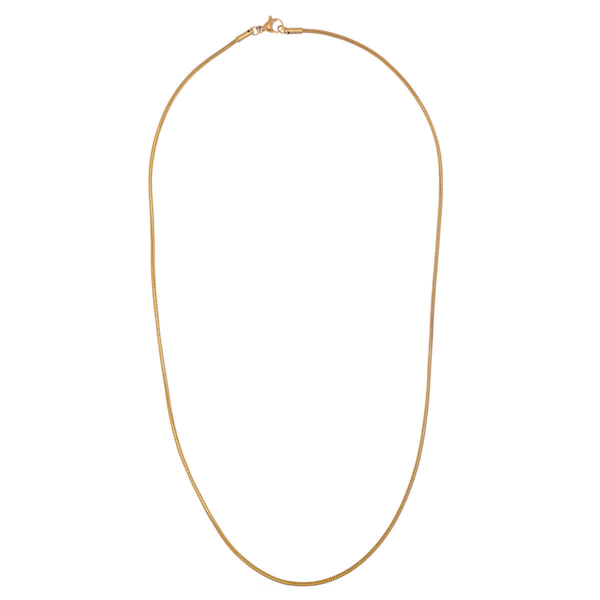 Thin gold plated snake necklace 50cm (steel 316L)
