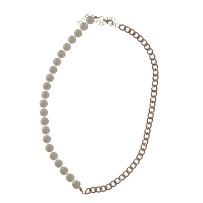 Pearl and chain necklace 46cm