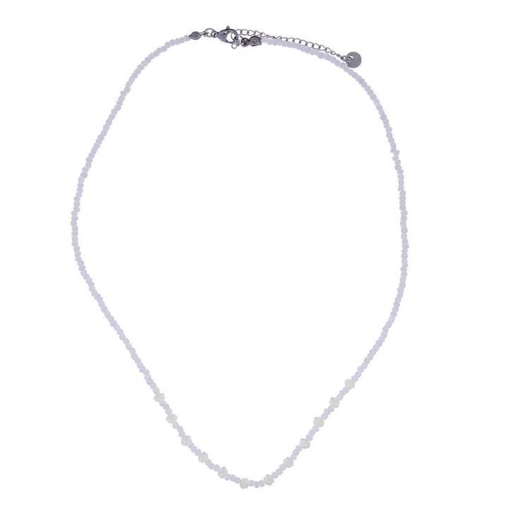 Thin bead necklace 43cm +5cm (Steel 316L)