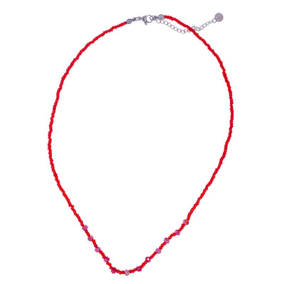 Thin bead necklace 43cm +5cm (Steel 316L)