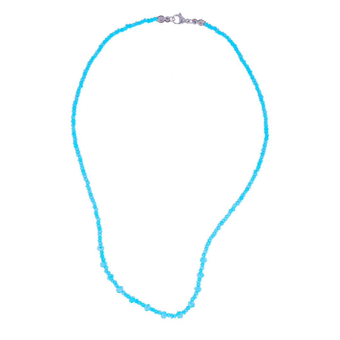 Thin bead necklace 43cm +5cm (Steel 316L)