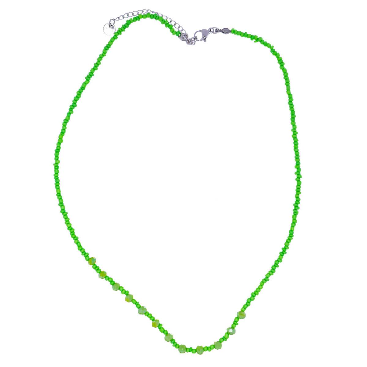 Thin bead necklace 43cm +5cm (Steel 316L)