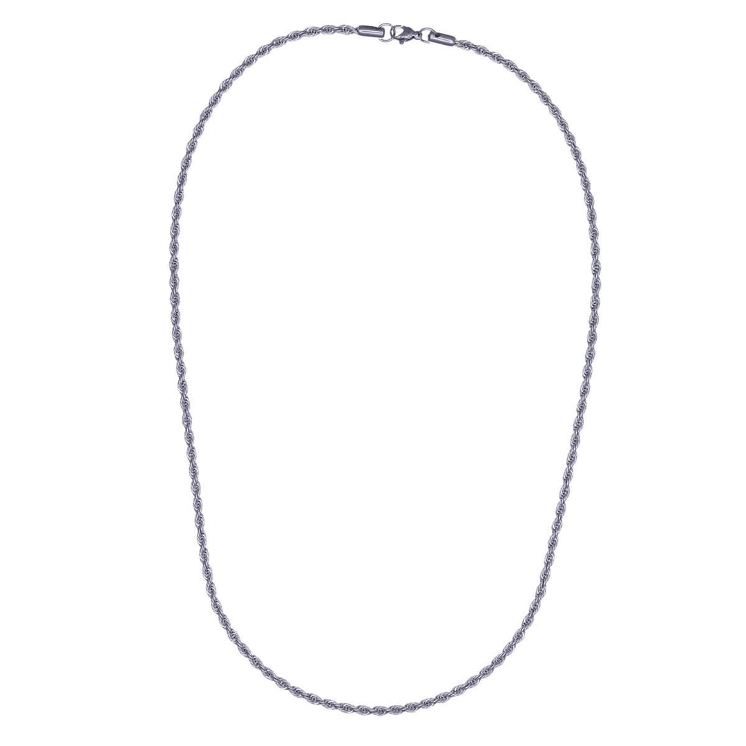 Rope chain steel cordell chain necklace 3mm 55cm