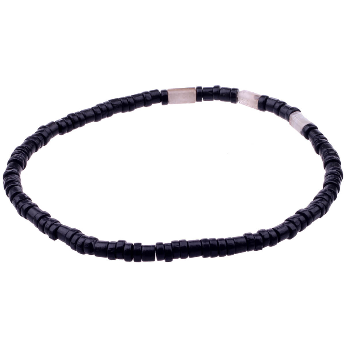 Dark wooden beads with stone beads