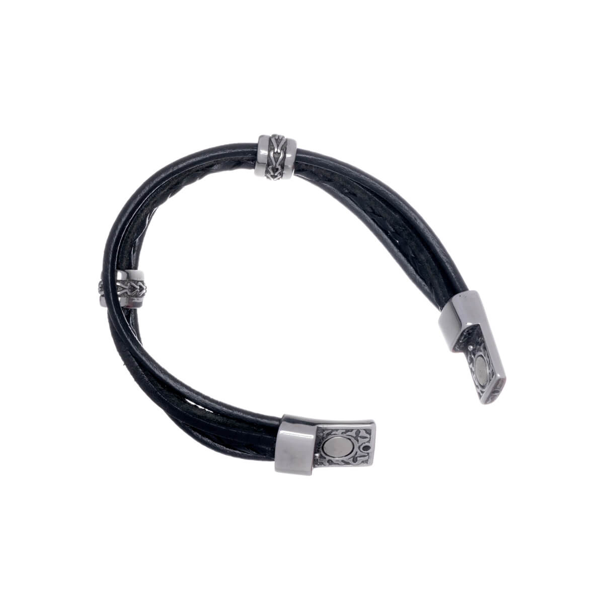 Leather bracelet 20cm (steel)
