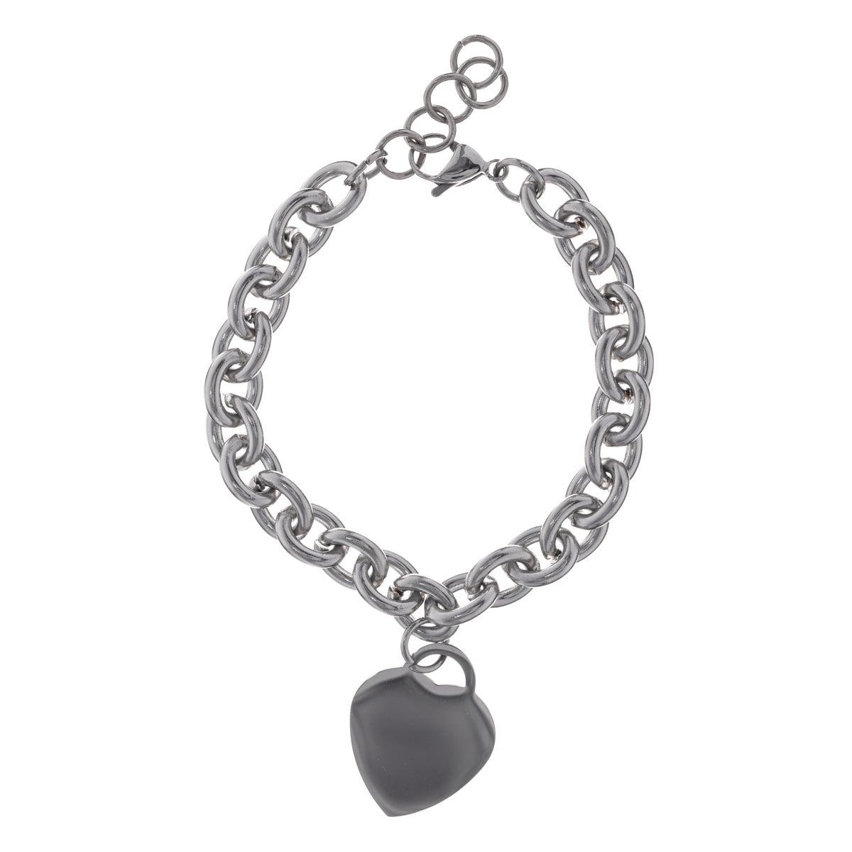 Heart pendant bracelet (steel)
