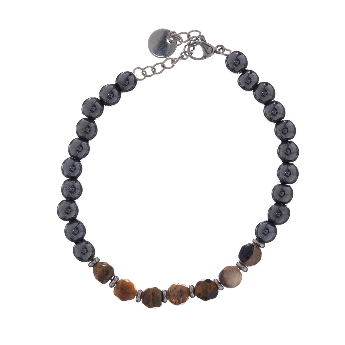 Stone beads steel bracelet