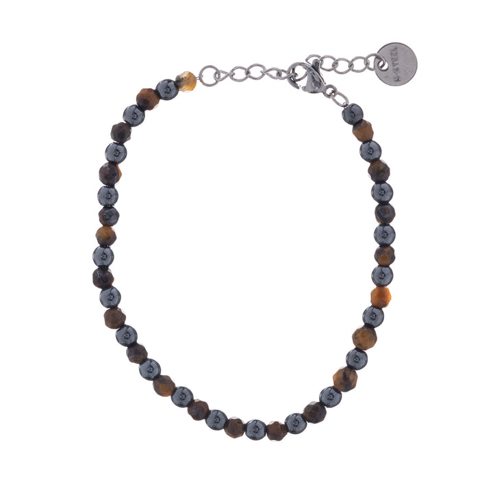 Stone beads steel bracelet