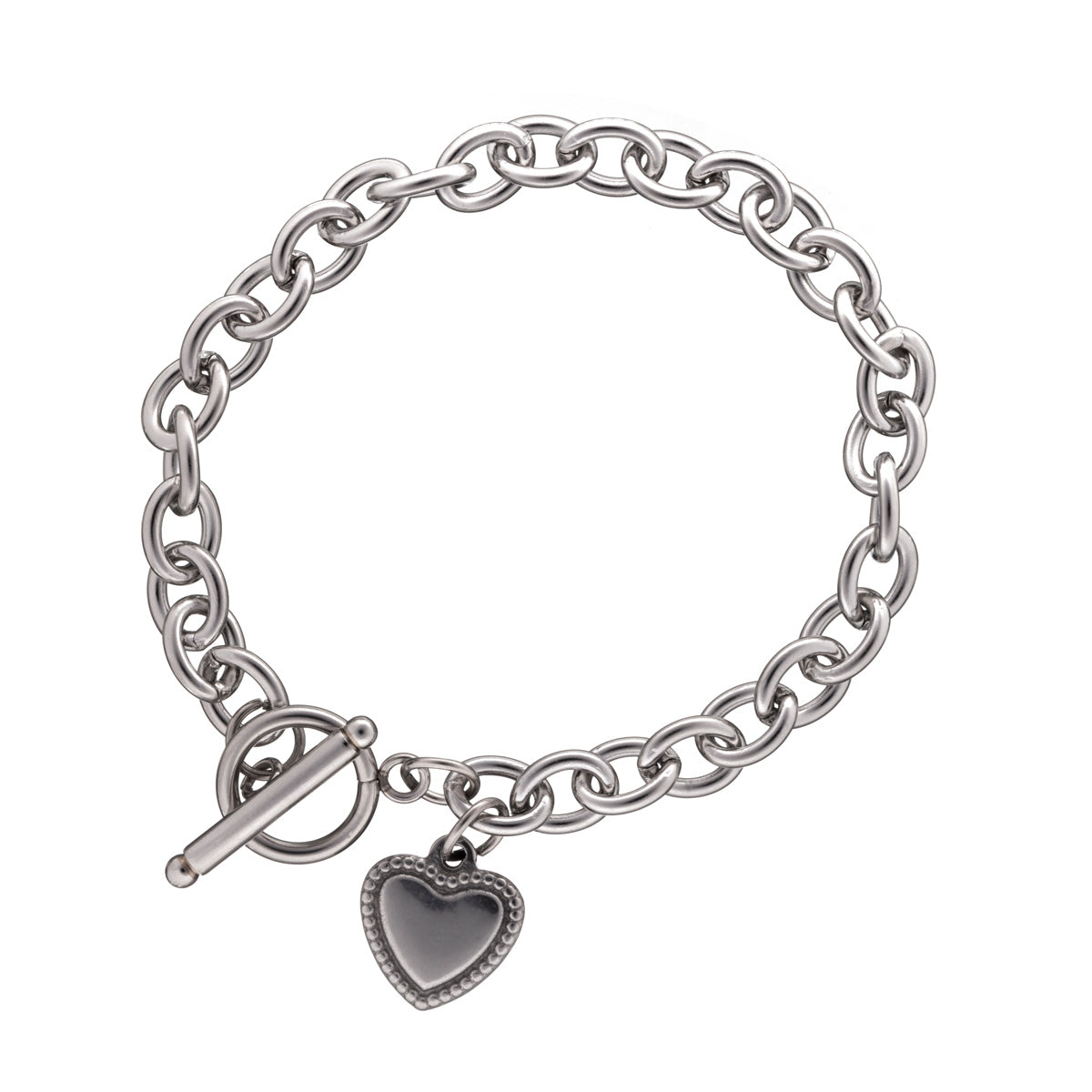 Heart pendant bracelet (steel 316L)