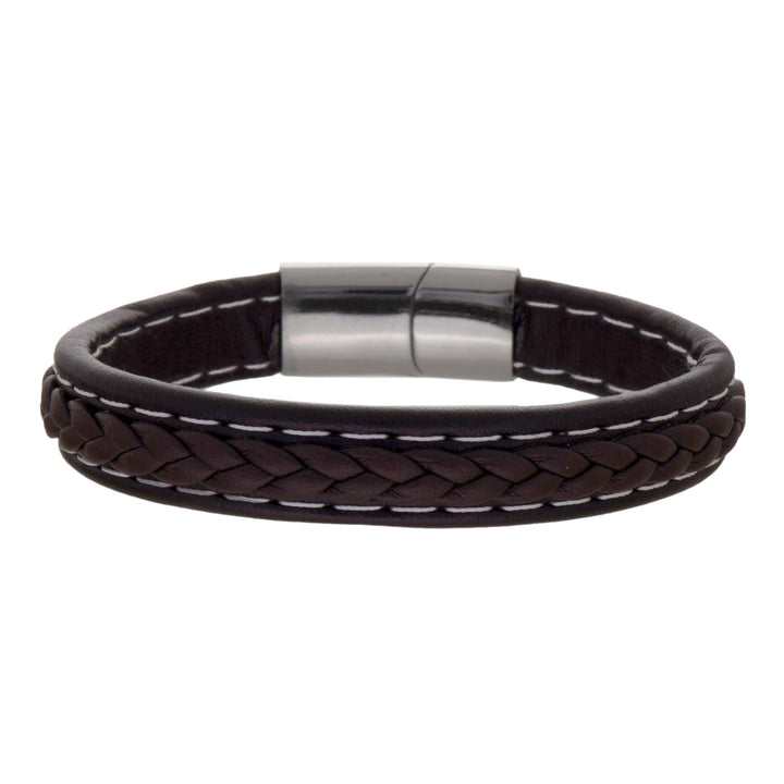 Artificial leather bracelet 20cm (steel)