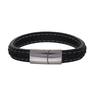 Artificial leather bracelet 20cm (steel)