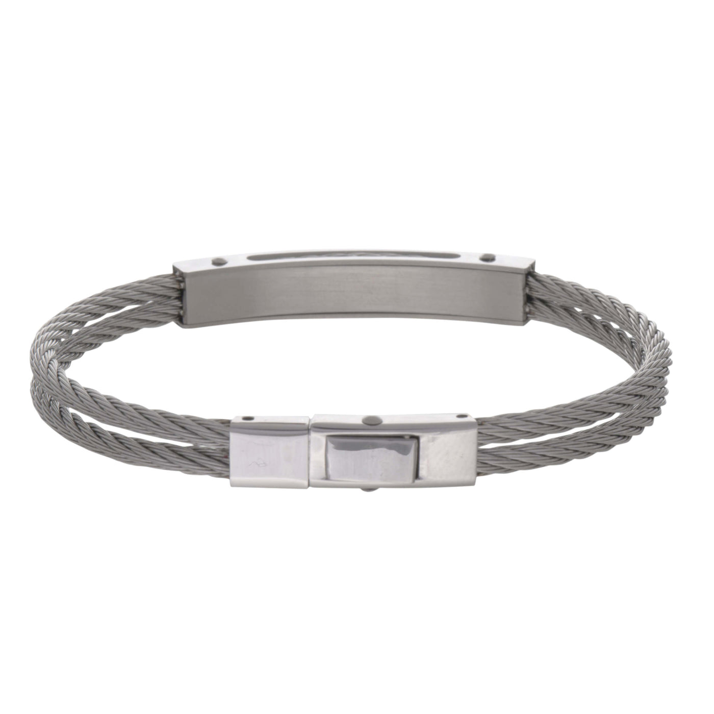 Steel wire bracelet with bracelet plate (steel 316L)