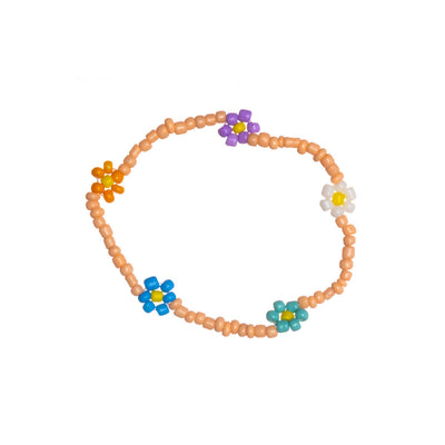Colorful mini pearl bracelet flowers