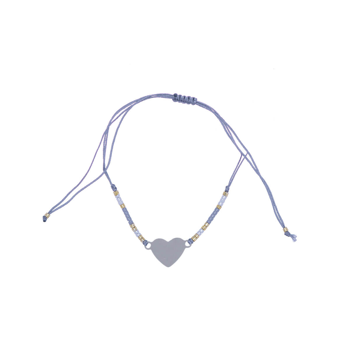 Heart bracelet with small beads (steel 316L)