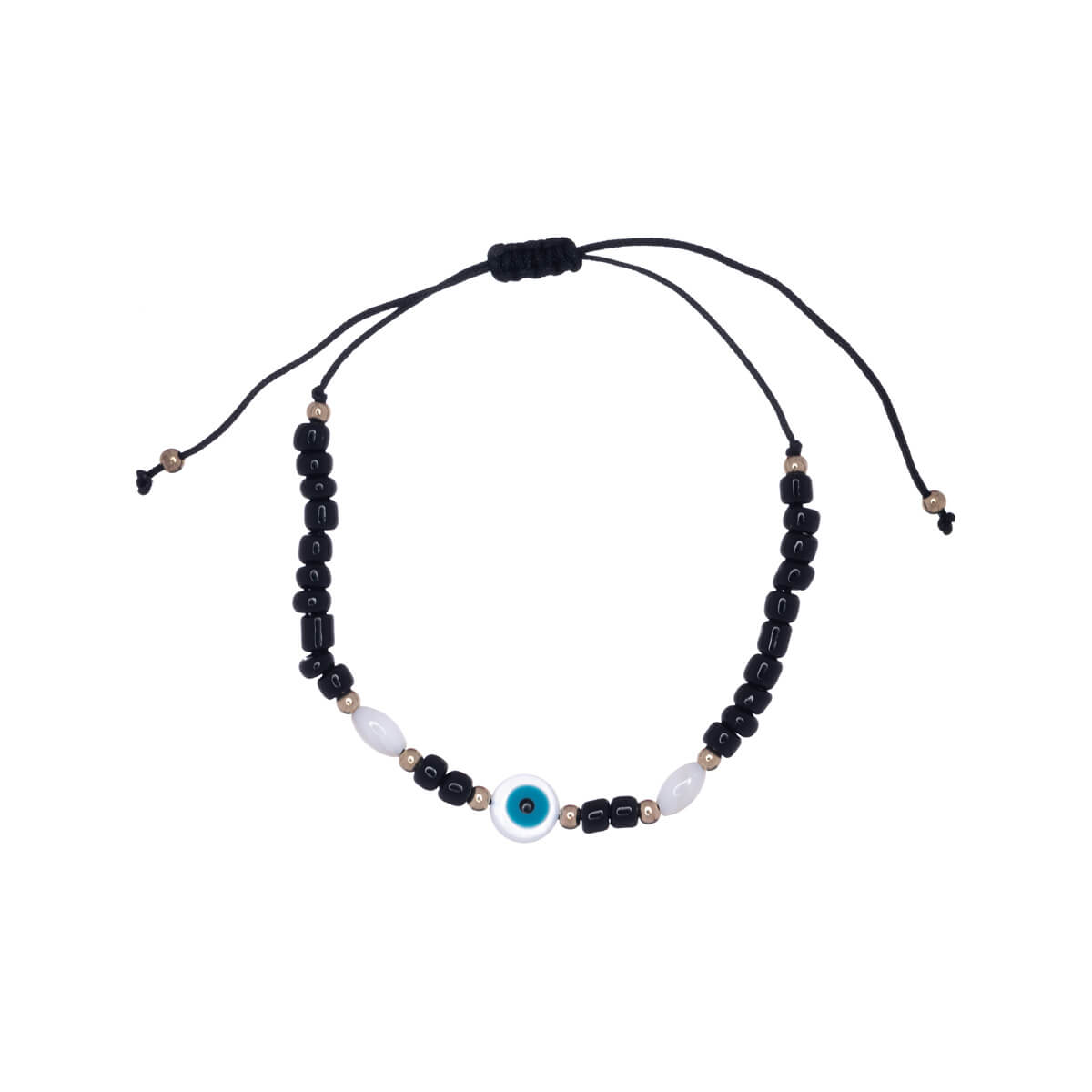 Coloured evil eye bracelet with beads