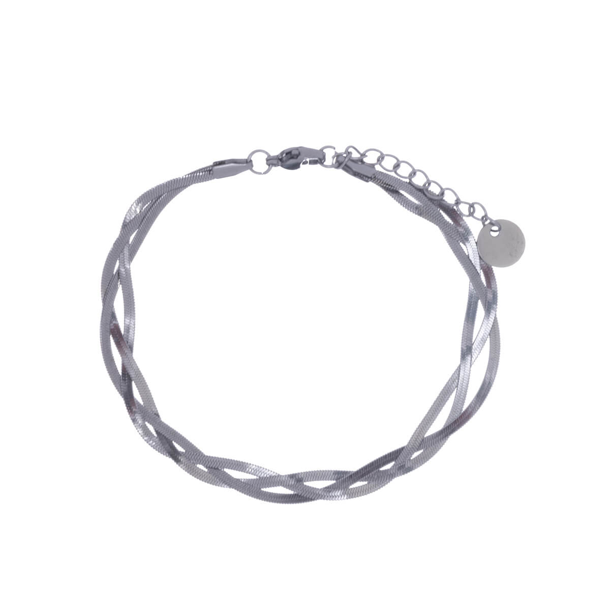 Flat braided steel bracelet (Steel 316L)