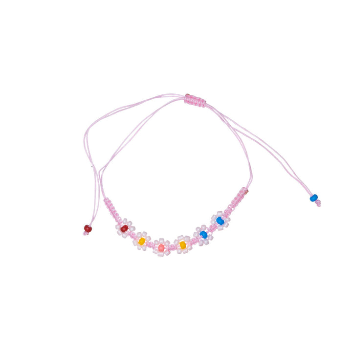 Colourful flower bracelet with beads