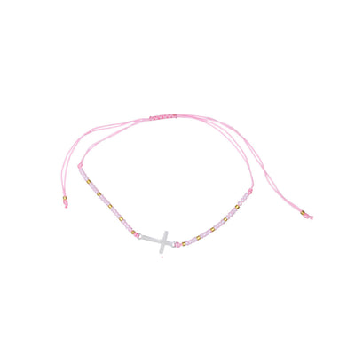 Cross bracelet with beads (Steel 316L)