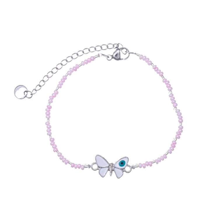 Colourful bead bracelet butterfly (Steel 316L)