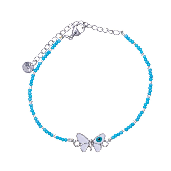 Colourful bead bracelet butterfly (Steel 316L)