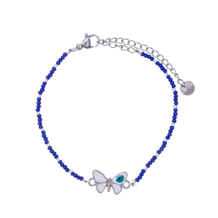 Colourful bead bracelet butterfly (Steel 316L)