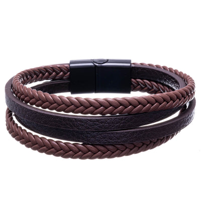 Four-row leather bracelet