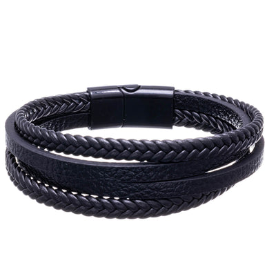 Four-row leather bracelet