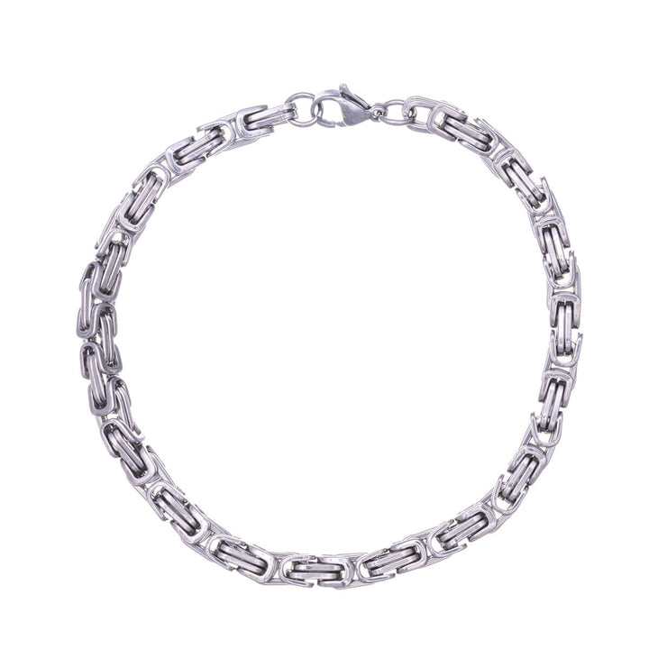 Byzantine steel chain bracelet 22cm (Steel 316L)