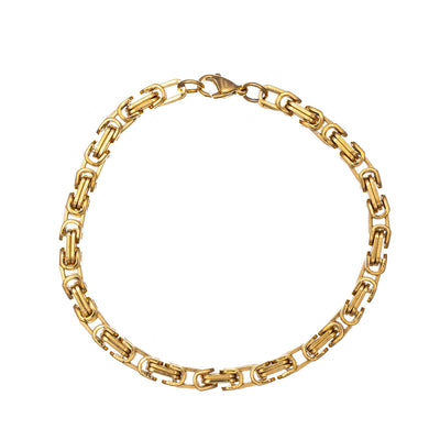 Byzantine steel chain bracelet 22cm (Steel 316L)