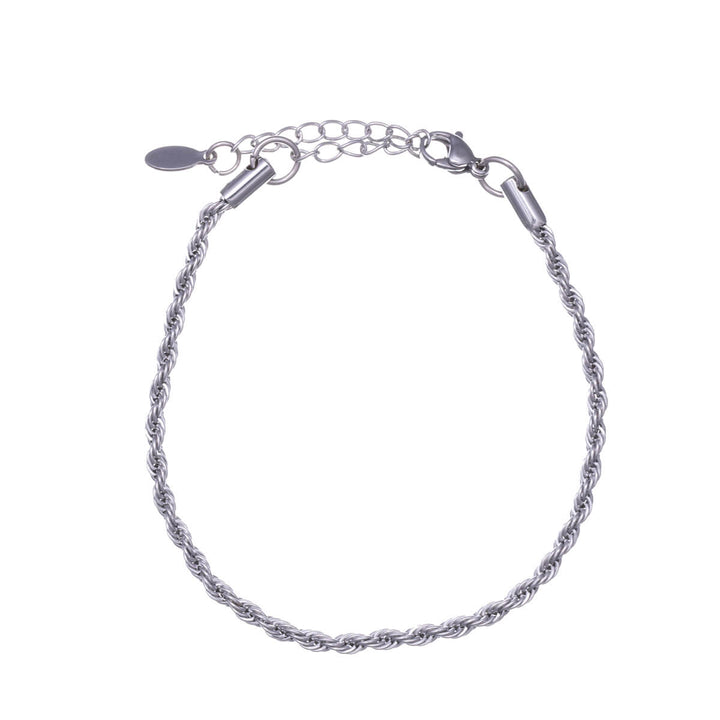 Rope chain bracelet cordell-chain 3mm 18,5cm +5cm (Steel 316L)