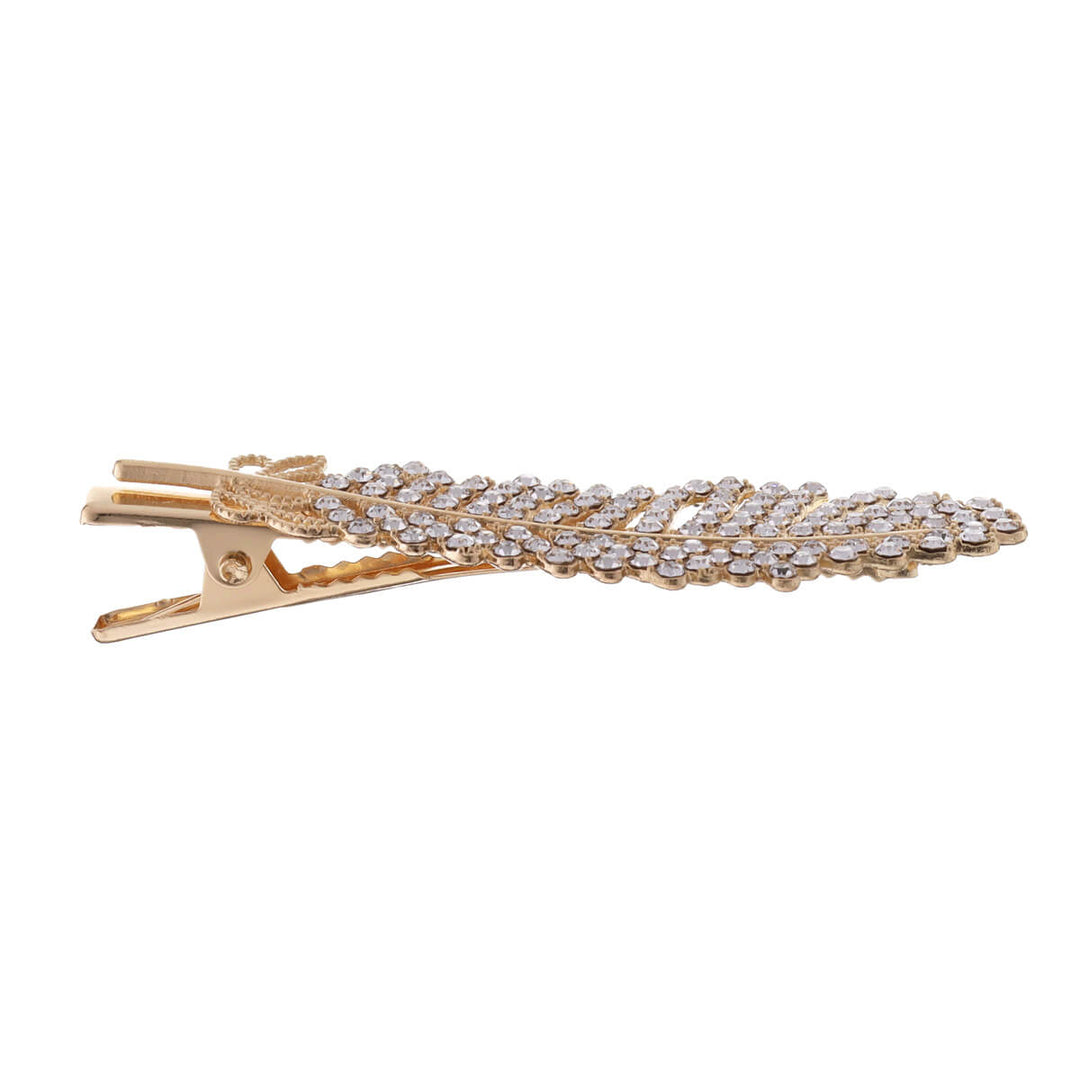 Rhinestone feather hair clip 1pcs