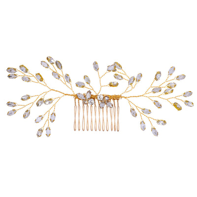 Shaped stone side comb hairband 1pc (19cm x 8cm)