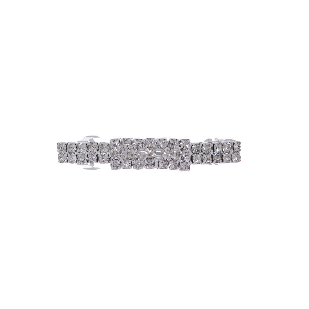 Glass block rhinestone hair clip rectangle