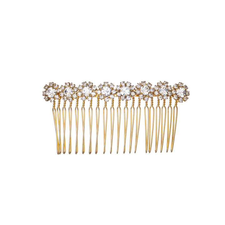 Rhinestone flower side comb hairband (8cm x 4cm)