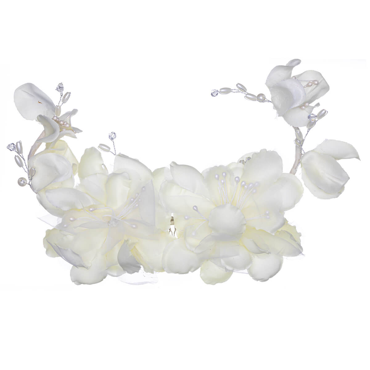Fabric flower shaped hairpiece with side comb