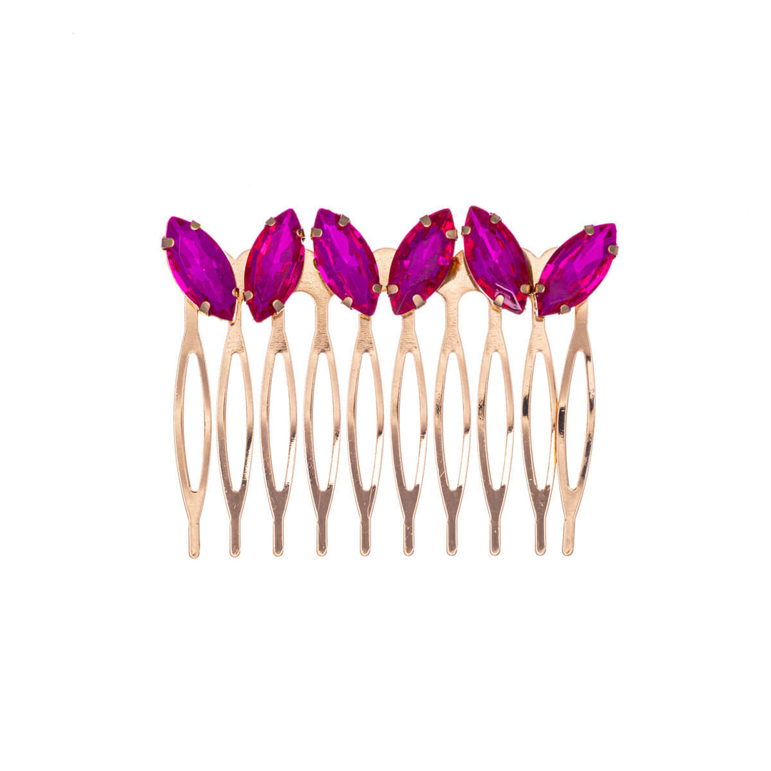 Decorative side comb hairband gold coloured (5,7cm x 4,4cm)